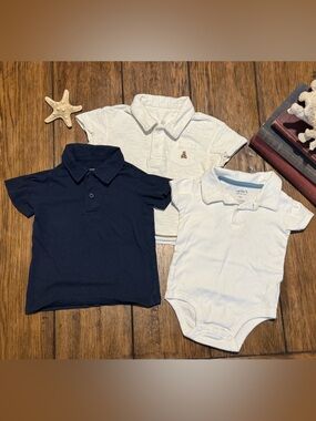 GAP Navy Polo with White Tops Set